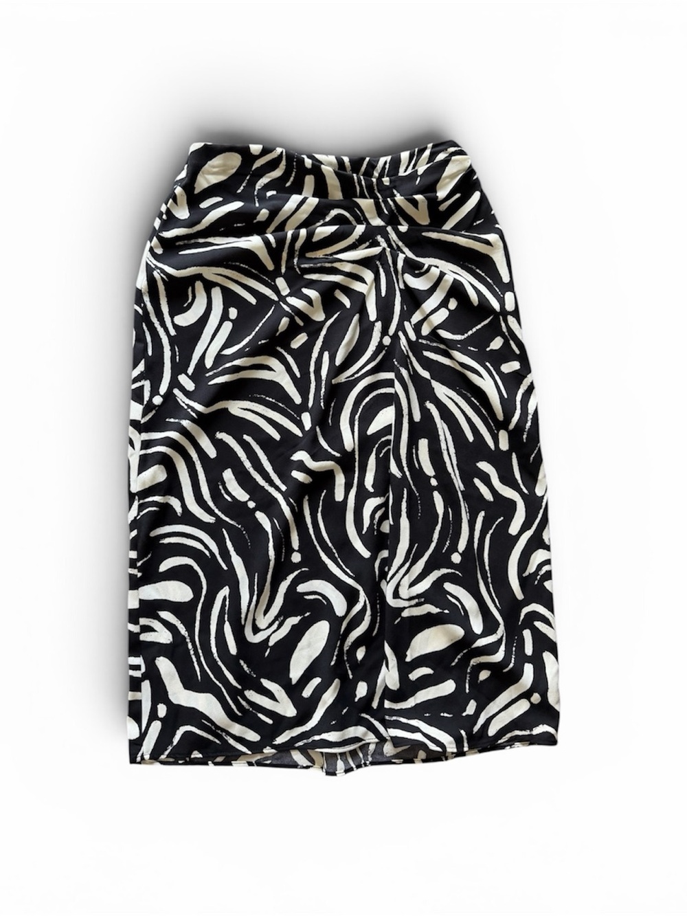 Nine West Black & White Abstract Midi Skirt